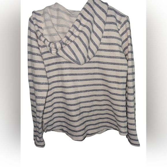 Old Navy Blue and White Striped V-Neck Sweater - Picture 2 of 3